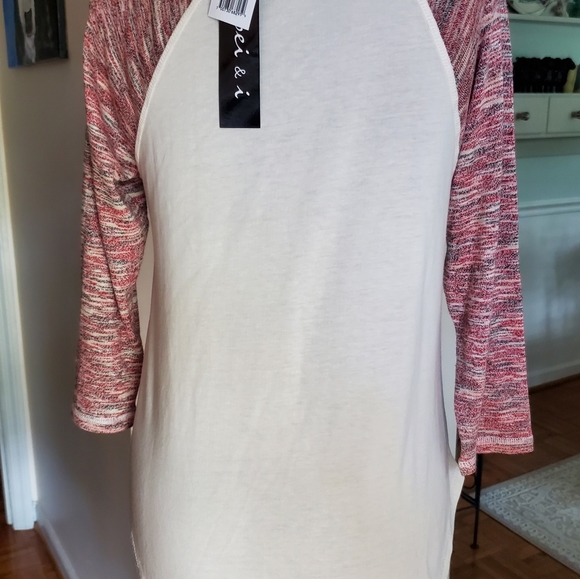 joei & i. Baseball tee with sweater sleeves - Picture 4 of 6